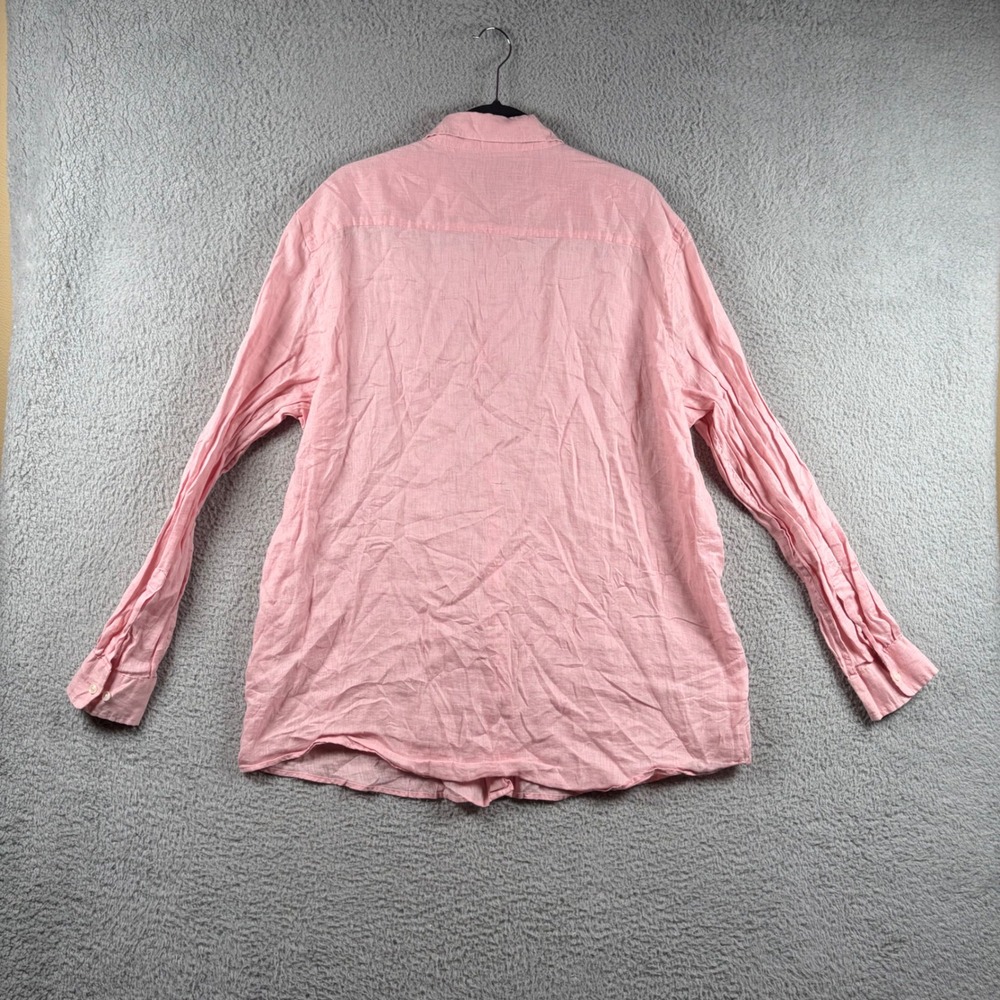 Club Room Luxury Linen Shirt Mens XL Pink Long Sleeve Button Down 100% Linen - Picture 6 of 6